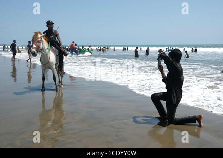 Der zweitlängste Cox`s Bazaar Sea Beach der Welt, Bangladesch Stockfoto